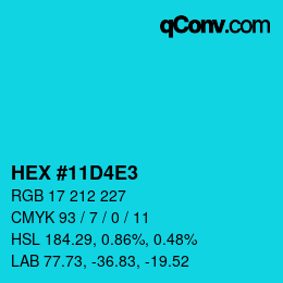 カラーコード: HEX #11D4E3 | qconv.com