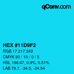 Color code: HEX #11D9F2 | qconv.com