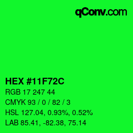 Color code: HEX #11F72C | qconv.com