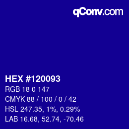 カラーコード: HEX #120093 | qconv.com