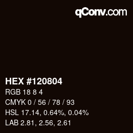 Color code: HEX #120804 | qconv.com