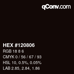 Color code: HEX #120806 | qconv.com