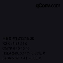 Color code: HEX #12121800 | qconv.com