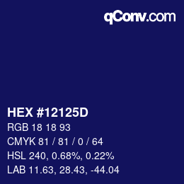 Color code: HEX #12125D | qconv.com