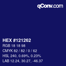 カラーコード: HEX #121262 | qconv.com