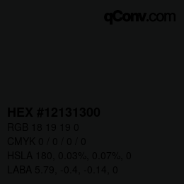 Color code: HEX #12131300 | qconv.com