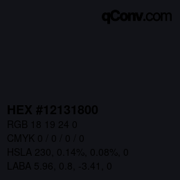 颜色代码: HEX #12131800 | qconv.com