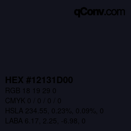 カラーコード: HEX #12131D00 | qconv.com