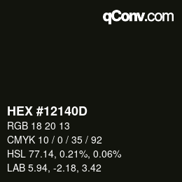 Color code: HEX #12140D | qconv.com