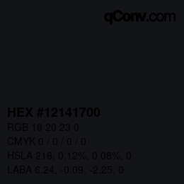 Color code: HEX #12141700 | qconv.com