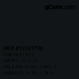 Color code: HEX #12151700 | qconv.com