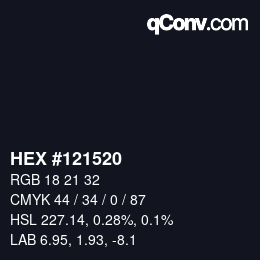 颜色代码: HEX #121520 | qconv.com