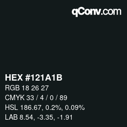 Color code: HEX #121A1B | qconv.com