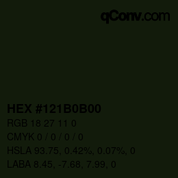 Color code: HEX #121B0B00 | qconv.com