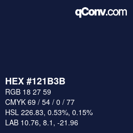 颜色代码: HEX #121B3B | qconv.com