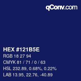 Code couleur: HEX #121B5E | qconv.com