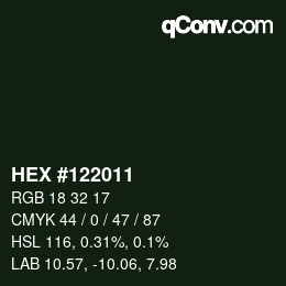 カラーコード: HEX #122011 | qconv.com