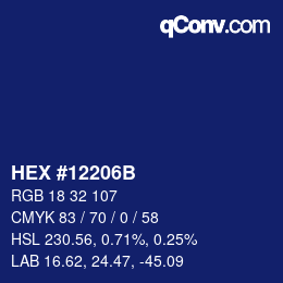 Color code: HEX #12206B | qconv.com