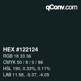 Color code: HEX #122124 | qconv.com