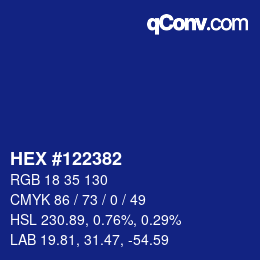 Color code: HEX #122382 | qconv.com