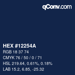 カラーコード: HEX #12254A | qconv.com