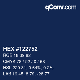 カラーコード: HEX #122752 | qconv.com