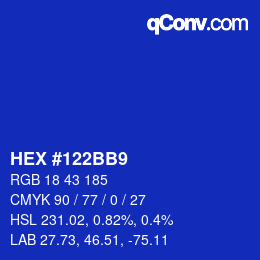 Color code: HEX #122BB9 | qconv.com