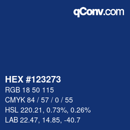 Color code: HEX #123273 | qconv.com