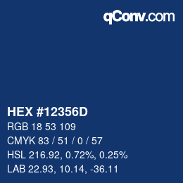 Color code: HEX #12356D | qconv.com