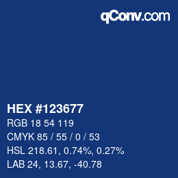 カラーコード: HEX #123677 | qconv.com