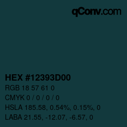 Código de color: HEX #12393D00 | qconv.com