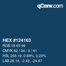 Color code: HEX #124163 | qconv.com