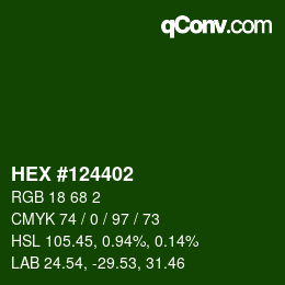 Color code: HEX #124402 | qconv.com
