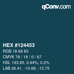 Color code: HEX #124453 | qconv.com