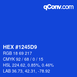 Color code: HEX #1245D9 | qconv.com