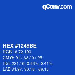 Color code: HEX #1248BE | qconv.com