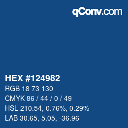 Color code: HEX #124982 | qconv.com