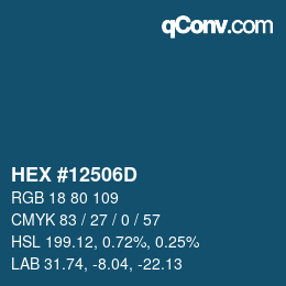 Color code: HEX #12506D | qconv.com