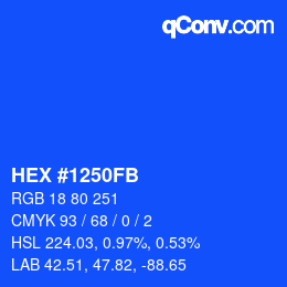 Color code: HEX #1250FB | qconv.com