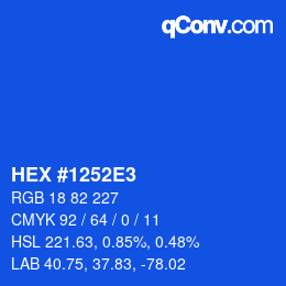Color code: HEX #1252E3 | qconv.com