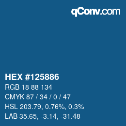 Farbcode: HEX #125886 | qconv.com