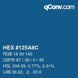 Color code: HEX #125A8C | qconv.com