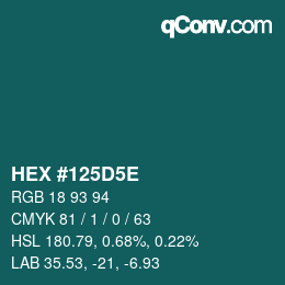 Color code: HEX #125D5E | qconv.com