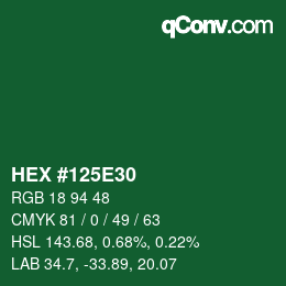Color code: HEX #125E30 | qconv.com