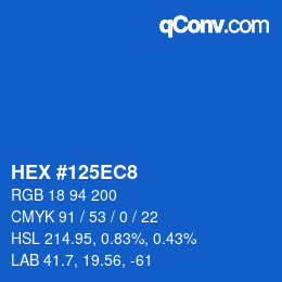 Color code: HEX #125EC8 | qconv.com