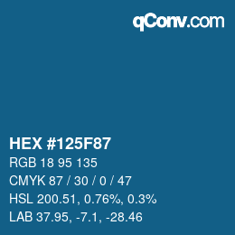 Color code: HEX #125F87 | qconv.com