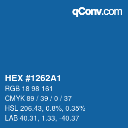 カラーコード: HEX #1262A1 | qconv.com