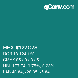 Color code: HEX #127C78 | qconv.com