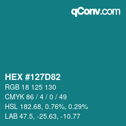 Color code: HEX #127D82 | qconv.com