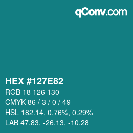 Color code: HEX #127E82 | qconv.com